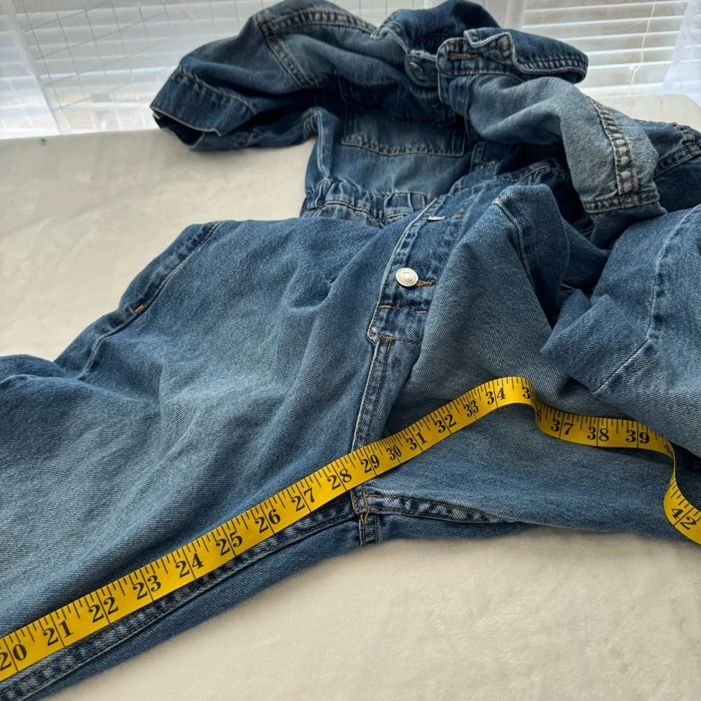 Free People We The Free Marci Denim Jumpsuit in High Noon Size Small - Picture 15 of 15